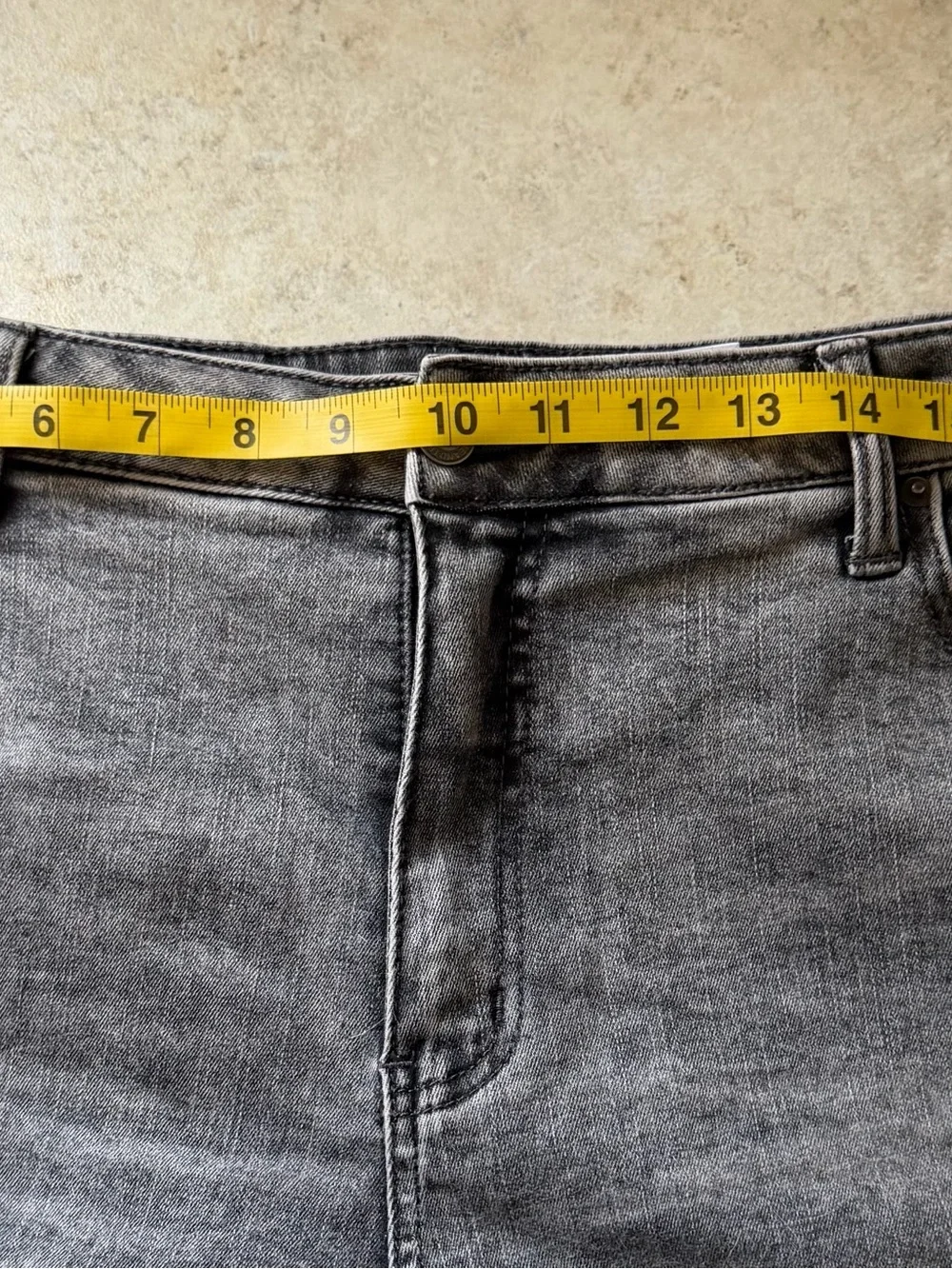 Time and Tru Distressed Black Washed Jean Shorts